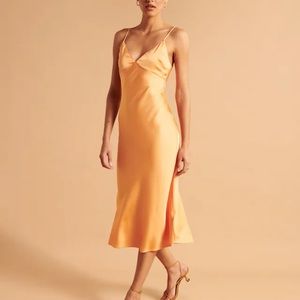 Size small midi dress satin fabric cross-back tie detail, adjustable strap